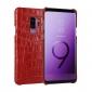 Luxury Genuine Real Leather Crocodile Back Case Cover For Samsung Galaxy S9 - Red