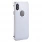 Aluminum Metal Bumper with Tempered glass Cover Case for iPhone XS / X - Silver&White