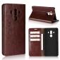 Crazy Horse Genuine Leather Case Flip Stand Card Slot for Huawei Mate 10 Pro - Coffee