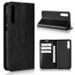 Crazy Horse Genuine Leather Case Flip Stand Card Slot for Huawei P20 Pro - Black