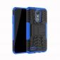 For LG LV3 2018 / LG Aristo 2 Shockproof Hybrid Kickstand Rubber Hard Case Cover - Blue