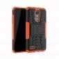 For LG LV3 2018 / LG Aristo 2 Shockproof Hybrid Kickstand Rubber Hard Case Cover - Orange