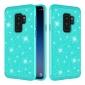 For Samsung Galaxy S9 Glitter Case PC Silicone Leather Dual Layer Heavy Duty Phone Case  - Teal