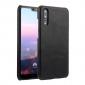 Genuine Leather Matte Back Hard Case Cover for Huawei P20 - Black