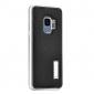 Space Aluminum + Genuine Leather  Case for Samsung Galaxy S9 - Silver&Black