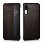 XOOMZ Lichee Pattern View Window Genuine Leather Case For HuaWei P20 - Coffee