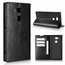 For Sony Xperia XA2 Ultra Crazy Horse Genuine Leather Case Flip Stand Card Slot - Black