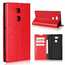 For Sony Xperia XA2 Ultra Crazy Horse Genuine Leather Case Flip Stand Card Slot - Red