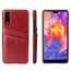 Oil Wax Card Holder Back PU Leather Case for Huawei P20 - Brown