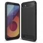 Case for LG Q6 / Q6a, Ultra Slim Shockproof TPU Carbon Fiber Protective Phone Cover - Black