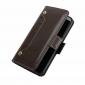 Genuine Yak Hide Card Slots Flip Leather Case For iPhone X - Brown