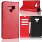 For Samsung Galaxy Note 9 Genuine Leather Card Slot Wallet Flip Case Cover - Red