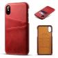 Case For iPhone XR Max Vintage Leather Wallet Card Slot Holder Back Cover - Red