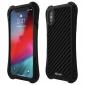 For iPhone XS Max Aluminum Metal TPU Shockproof Carbon Fiber Case - Black
