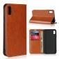 For iPhone XS Max Leather Wallet Stand Case Card Slot Shockproof Flip Cover - Brown