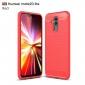 For Huawei Mate 20 Lite Slim Carbon Fiber Flexible Soft TPU Case Shockproof Cover - Red