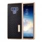 For Samsung Galaxy Note 9 Carbon Fiber Shockproof Metal Aluminum Case Back Cover - Gold