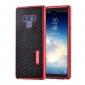 For Samsung Galaxy Note 9 Carbon Fiber Shockproof Metal Aluminum Case Back Cover - Red