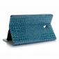 For Samsung Galaxy Tab A 10.5 T590/T595 2018 Crocodile Pattern Stand Leather Case - Blue