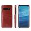 Oil Wax PU Leather  Back Case Cover for Samsung Galaxy S10 Plus - Brown
