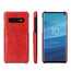 Oil Wax PU Leather  Back Case Cover for Samsung Galaxy S10 Plus - Red