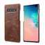 Matte Genuine Leather Back Case Cover for Samsung Galaxy S10 - Dark Brown