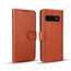 Lichee Pattern Genuine cowhide leather wallet case For Samsung Galaxy S10 - Brown