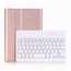 For iPad Mini 5 Ultra-thin Detachable Bluetooth Wireless Keyboard Stand Leather Case - Rose Gold