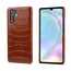 For Huawei P30 Crocodile Pattern Genuine Leather Back Case Cover -  Brown