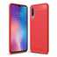 For Samsung Galaxy A50 Shockproof Carbon Fiber Silicone Matte Back Case Cover - Red