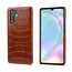 Crocodile Pattern Genuine Leather Back Case For Huawei P30 Pro - Brown