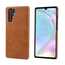 For Huawei P30 Pro Vintage Shockproof Genuine Leather Back Case Cover - Light Brown