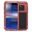 For Sony Xperia 1 Metal Rugged Hybrid Case Silicone With Gorilla Glass Tough Full-Body Cover Red