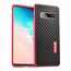 For Samsung Galaxy S10 Luxury Aluminum Metal Frame Carbon Fiber Cover Case - Black&Red