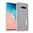 For Samsung Galaxy S10 Luxury Aluminum Metal Frame Carbon Fiber Cover Case - Silver