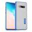 For Samsung Galaxy S10 Luxury Aluminum Metal Frame Carbon Fiber Cover Case - Silver&Blue