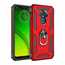 For Motorola Moto G7 Supra Case Ring Holder Magnetic Stand Phone Cover - Red