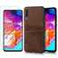 For Samsung Galaxy A70 Leather Wallet Card Holder Case Cover+Screen Protector - Dark Brown