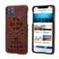 Cowhide Genuine 3D Crocodile Leather Phone Case Cover for iPhone 11 Pro - Brown