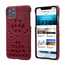 Cowhide Genuine 3D Crocodile Leather Phone Case Cover for iPhone 11 Pro - Red