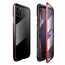 For iPhone 11 Pro Case Magnetic Absorption Metal Back Glass Cover - Black&Red