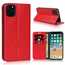 For iPhone 11 Pro Max Genuine Leather Crazy Horse Wallet Stand Case - Red
