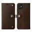 For iPhone 11 Pro Max 100% Genuine Leather Wallet Card Case Cover - Coffee