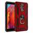 For LG Aristo 4 Plus + - Shockproof Ring Holder Stand TPU Armor Case Cover - Red
