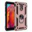 For LG Aristo 4 Plus + - Shockproof Ring Holder Stand TPU Armor Case Cover - Rose Gold