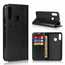 For Motorola Moto E6 Plus - Genuine Leather Case Wallet Stand Flip Cover - Black