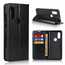 For Motorola Moto One Vision - Genuine Leather Case Wallet Stand Flip Cover - Black