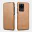 ICARER Vintage Series Genuine Leather Flip Case For Samsung Galaxy S20 Ultra 5G - Khaki