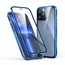 For iPhone 13 Pro Max 360 Magnetic Tempered Glass Full Case Cover - Blue