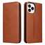 Luxury PU Leather Magnetic Flip Wallet Card Case For iPhone 13 Pro Max Mini - Brown